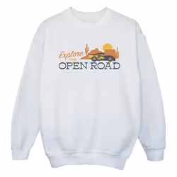 Disney - Sweat CARS EXPLORE THE OPEN ROAD - Fille (Blanc)
