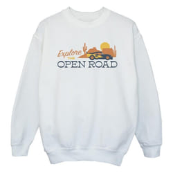 Disney - Sweat CARS EXPLORE THE OPEN ROAD - Fille (Blanc)