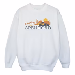 Disney - Sweat CARS EXPLORE THE OPEN ROAD - Fille (Blanc)