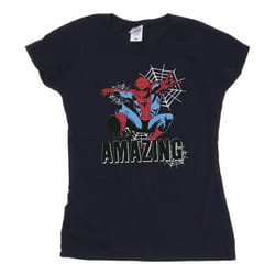 Marvel - T-shirt AMAZING - Femme (Bleu marine)