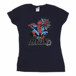 Marvel - T-shirt AMAZING - Femme (Bleu marine)