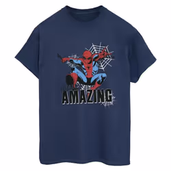 Marvel - T-shirt AMAZING - Femme (Bleu marine)