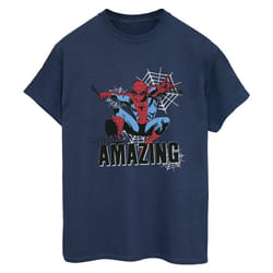 Marvel - T-shirt AMAZING - Femme (Bleu marine)