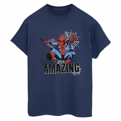 Marvel - T-shirt AMAZING - Femme (Bleu marine)