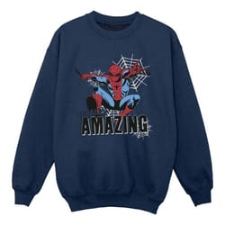 Marvel - Sweat AMAZING - Fille (Bleu marine)