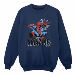 Marvel - Sweat AMAZING - Fille (Bleu marine)