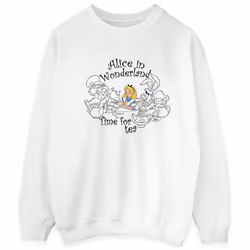 Disney - Sweat ALICE IN WONDERLAND TIME FOR TEA - Homme (Blanc)