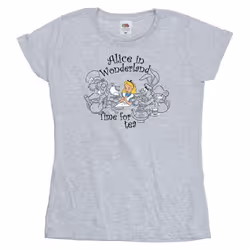 Disney - T-shirt ALICE IN WONDERLAND TIME FOR TEA - Femme (Gris chiné)