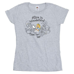 Disney - T-shirt ALICE IN WONDERLAND TIME FOR TEA - Femme (Gris chiné)