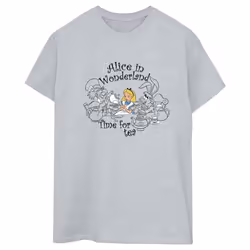 Disney - T-shirt ALICE IN WONDERLAND TIME FOR TEA - Femme (Gris chiné)