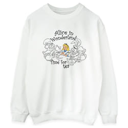 Disney - Sweat ALICE IN WONDERLAND TIME FOR TEA - Femme (Blanc)
