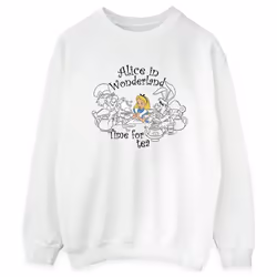 Disney - Sweat ALICE IN WONDERLAND TIME FOR TEA - Femme (Blanc)
