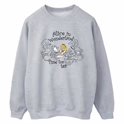 Disney - Sweat ALICE IN WONDERLAND TIME FOR TEA - Femme (Gris chiné)