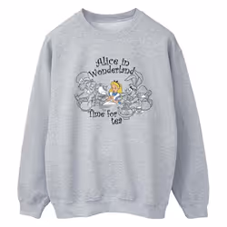 Disney - Sweat ALICE IN WONDERLAND TIME FOR TEA - Femme (Gris chiné)