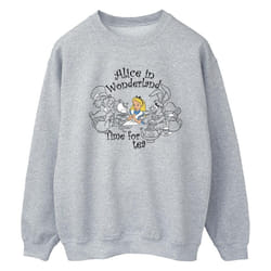 Disney - Sweat ALICE IN WONDERLAND TIME FOR TEA - Femme (Gris chiné)