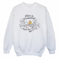 Disney - Sweat ALICE IN WONDERLAND TIME FOR TEA - Garçon (Blanc)