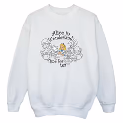 Disney - Sweat ALICE IN WONDERLAND TIME FOR TEA - Garçon (Blanc)