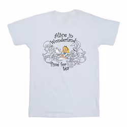 Disney - T-shirt ALICE IN WONDERLAND TIME FOR TEA - Fille (Blanc)