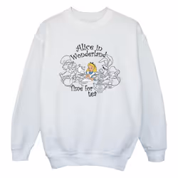 Disney - Sweat ALICE IN WONDERLAND TIME FOR TEA - Fille (Blanc)