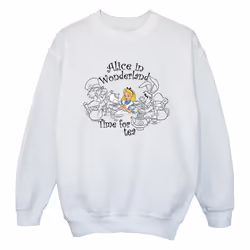 Disney - Sweat ALICE IN WONDERLAND TIME FOR TEA - Fille (Blanc)