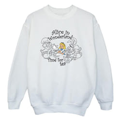 Disney - Sweat ALICE IN WONDERLAND TIME FOR TEA - Fille (Blanc)