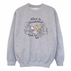 Disney - Sweat ALICE IN WONDERLAND TIME FOR TEA - Fille (Gris chiné)