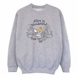 Disney - Sweat ALICE IN WONDERLAND TIME FOR TEA - Fille (Gris chiné)