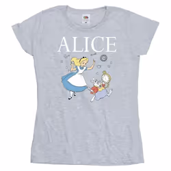 Disney - T-shirt ALICE IN WONDERLAND FOLLOW THE RABBIT - Femme (Gris chiné)