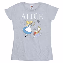 Disney - T-shirt ALICE IN WONDERLAND FOLLOW THE RABBIT - Femme (Gris chiné)