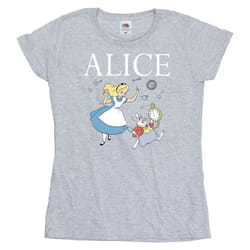 Disney - T-shirt ALICE IN WONDERLAND FOLLOW THE RABBIT - Femme (Gris chiné)
