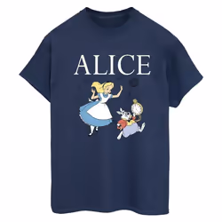 Disney - T-shirt ALICE IN WONDERLAND FOLLOW THE RABBIT - Femme (Bleu marine)
