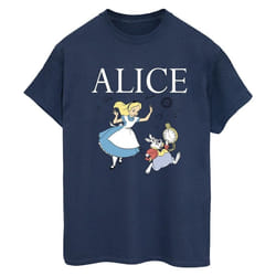 Disney - T-shirt ALICE IN WONDERLAND FOLLOW THE RABBIT - Femme (Bleu marine)
