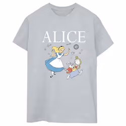 Disney - T-shirt ALICE IN WONDERLAND FOLLOW THE RABBIT - Femme (Gris chiné)