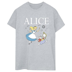 Disney - T-shirt ALICE IN WONDERLAND FOLLOW THE RABBIT - Femme (Gris chiné)