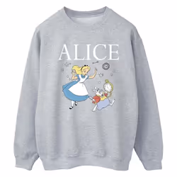 Disney - Sweat ALICE IN WONDERLAND FOLLOW THE RABBIT - Femme (Gris chiné)
