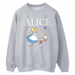 Disney - Sweat ALICE IN WONDERLAND FOLLOW THE RABBIT - Femme (Gris chiné)