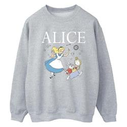 Disney - Sweat ALICE IN WONDERLAND FOLLOW THE RABBIT - Femme (Gris chiné)