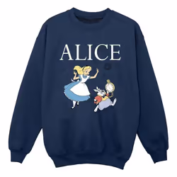 Disney - Sweat ALICE IN WONDERLAND FOLLOW THE RABBIT - Garçon (Bleu marine)