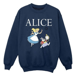 Disney - Sweat ALICE IN WONDERLAND FOLLOW THE RABBIT - Garçon (Bleu marine)