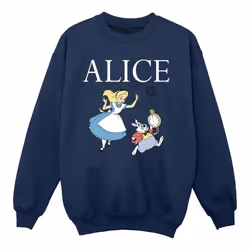 Disney - Sweat ALICE IN WONDERLAND FOLLOW THE RABBIT - Fille (Bleu marine)