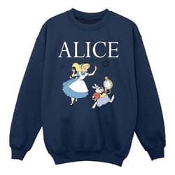 Disney - Sweat ALICE IN WONDERLAND FOLLOW THE RABBIT - Fille (Bleu marine)