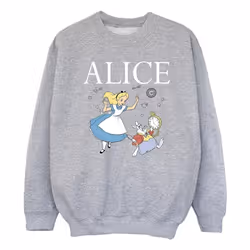 Disney - Sweat ALICE IN WONDERLAND FOLLOW THE RABBIT - Fille (Gris chiné)