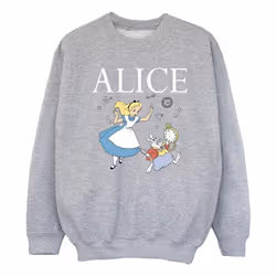 Disney - Sweat ALICE IN WONDERLAND FOLLOW THE RABBIT - Fille (Gris chiné)
