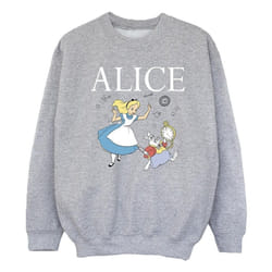 Disney - Sweat ALICE IN WONDERLAND FOLLOW THE RABBIT - Fille (Gris chiné)