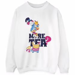 Disney - Sweat ALICE IN WONDERLAND MORE TEA - Homme (Blanc)