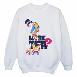 Disney - Sweat ALICE IN WONDERLAND MORE TEA - Garçon (Blanc)