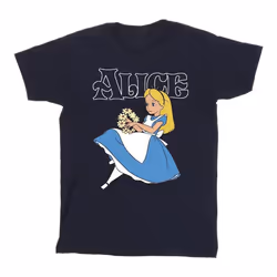 Disney - T-shirt ALICE IN WONDERLAND - Fille (Bleu marine)