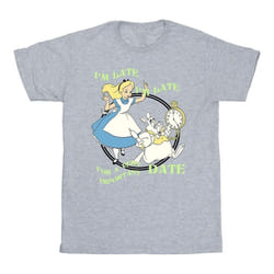 Disney - T-shirt ALICE IN WONDERLAND I'M LATE - Homme (Gris chiné)