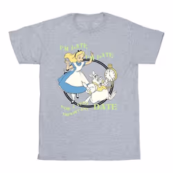 Disney - T-shirt ALICE IN WONDERLAND I'M LATE - Homme (Gris chiné)