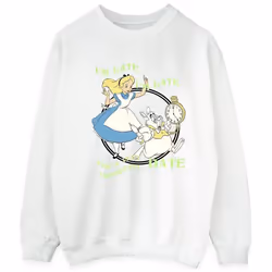 Disney - Sweat ALICE IN WONDERLAND I'M LATE - Homme (Blanc)